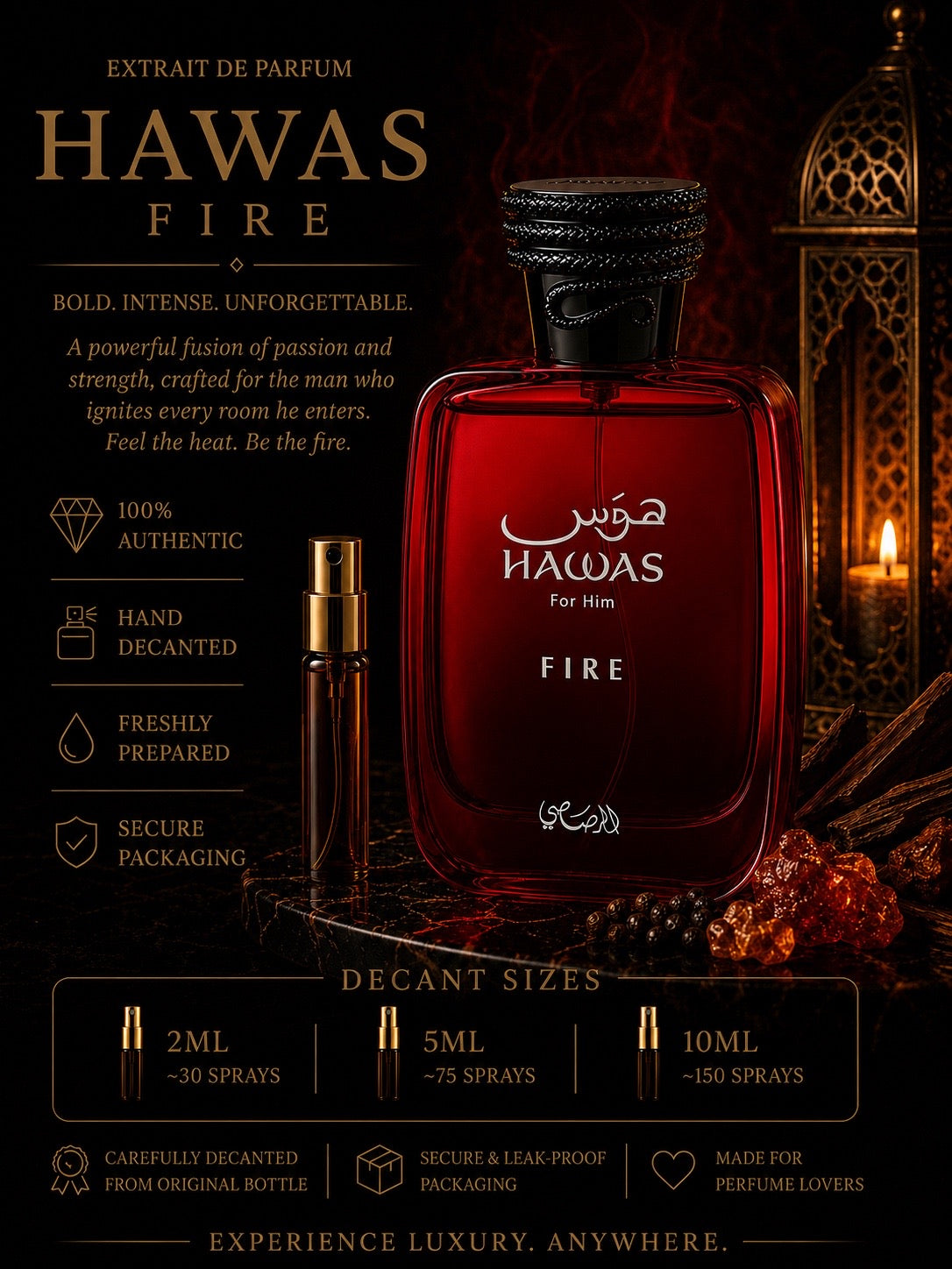 Hawas Fire Eau De Parfum - 10 ml sample