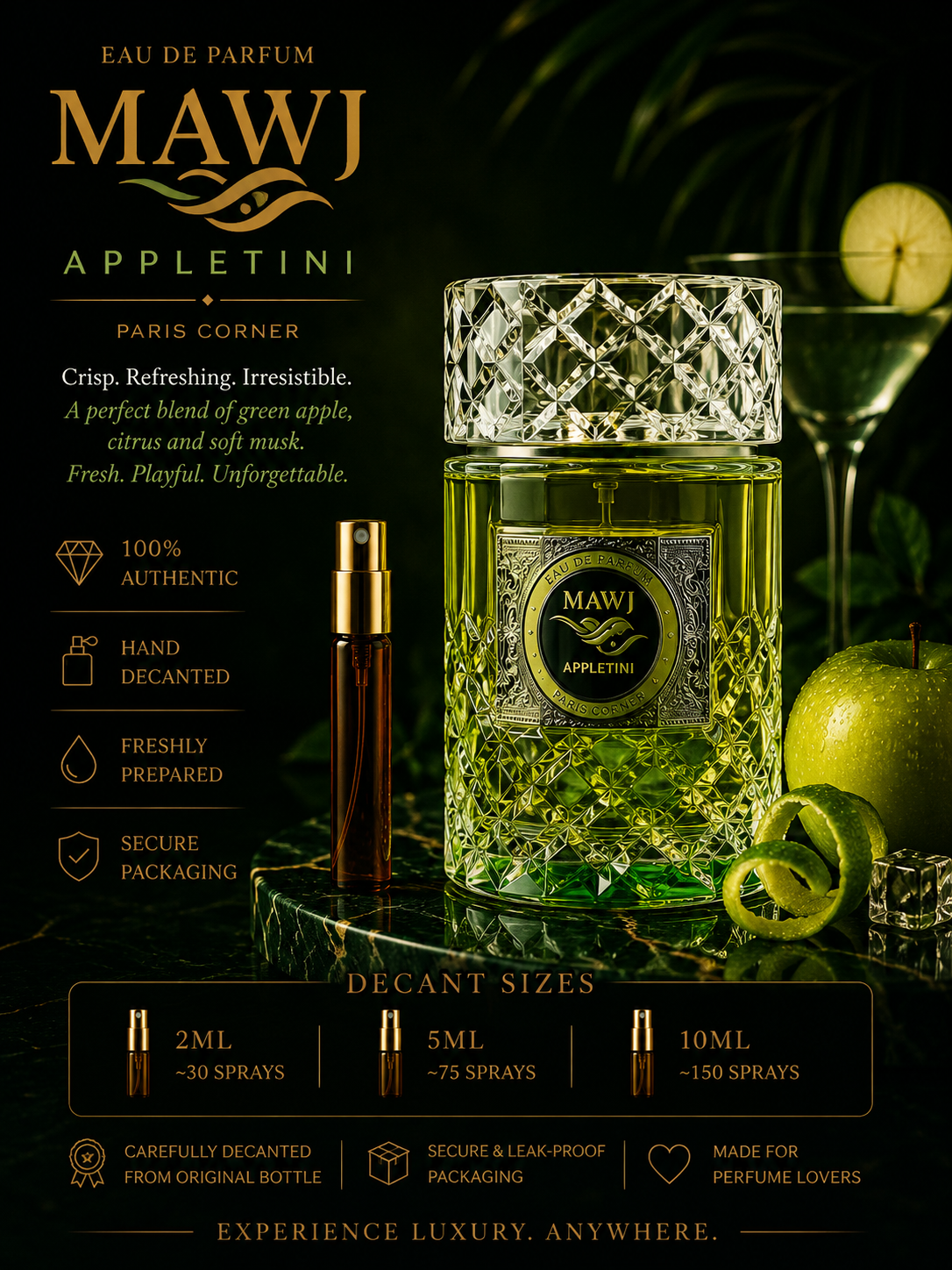 Paris Corner Mawj Appletini Eau De Parfum - 10 ml Sample