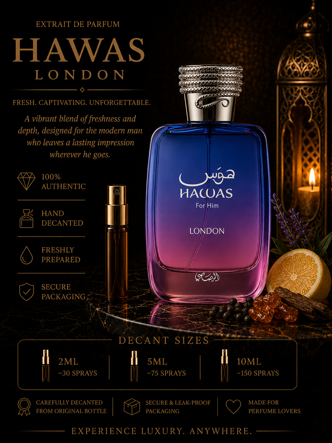 Hawas London Eau De Parfum - 10 ml Sample
