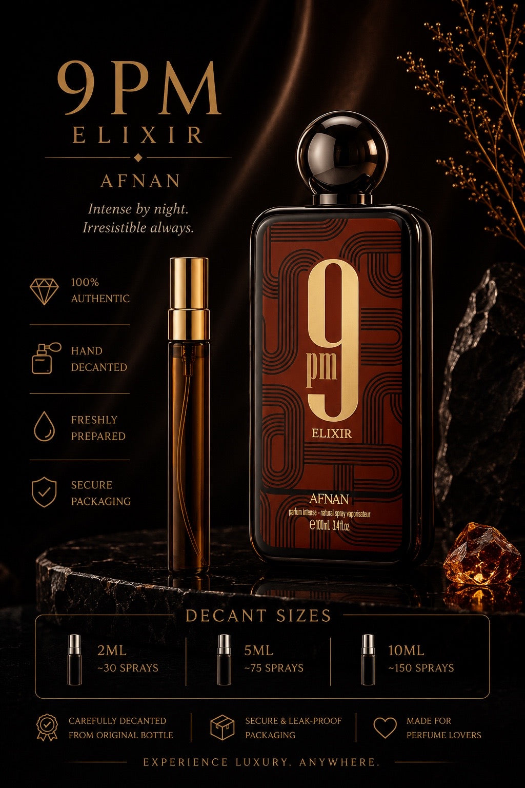 Afnan 9pm Elixir Extrait De Parfum - 10ml sample