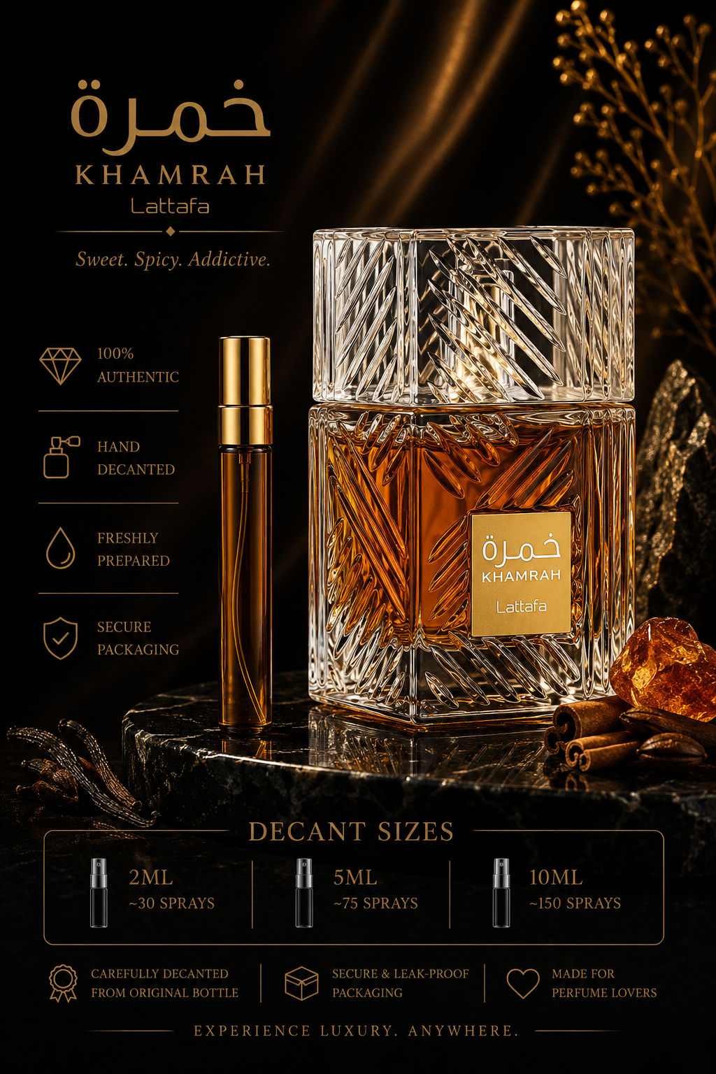 Lattafa Khamrah Eau De Parfum - 10ml sample